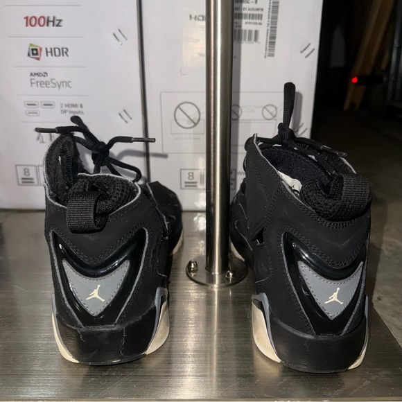 Jordan Nike 7s Black Suede Authentic Original Size 7Y Great Condition Pre-Owned - Picture 5 of 13